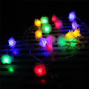 Outdoor Solar String Lights 50 LED Rose Flower Waterproof Fairy Garden Outdoor Wedding Christmas Decorative Lights