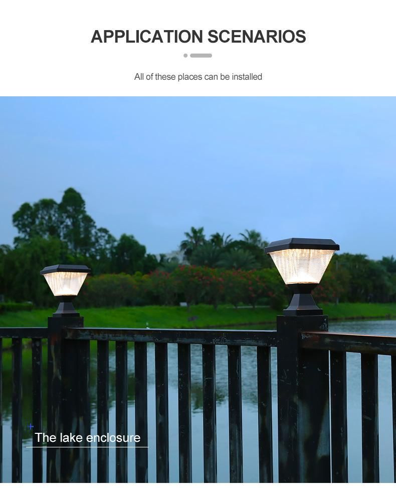 All in One Solar Pillar Lights Lighting Control Solar Landscape Light, Solar Wall Lights, Solar Fence Light