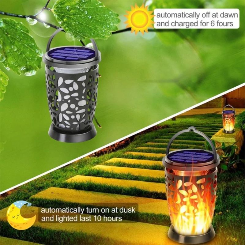 Solar LED Lights Outdoor Flame Lights Outdoor Decoration Solar Garden Lights with Pile Lights LED Flashing Flames Solar Flashlight Waterproof Wyz20513