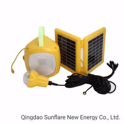 Ce Certificated AC Adaptor/USB Charging Mobile Phone LED Solar Panel Light Lamp Lantern with 1*2W LED Bulb