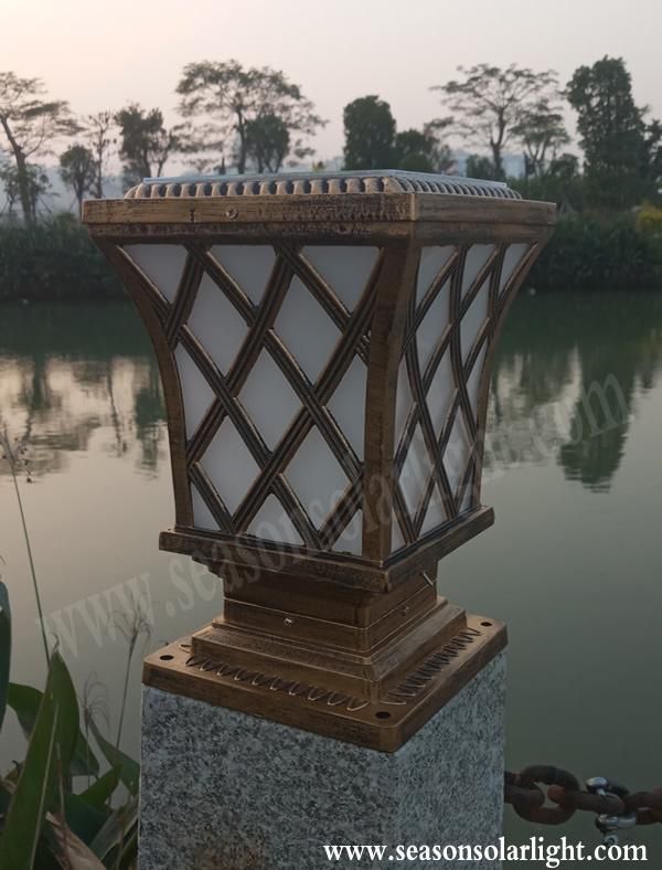 Classical Style Lighting Solar Outdoor Garden Fence Post 5W LED Solar Pillar Light