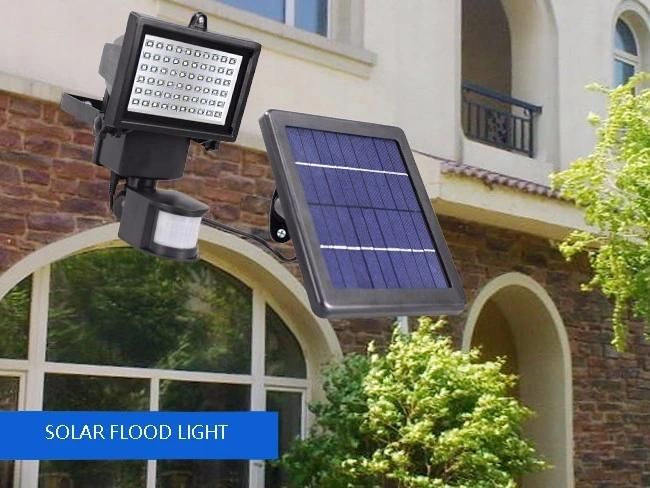 Motion Sensor Walls Lamp Outdoor Exterior Wall Solar Powered LED Light