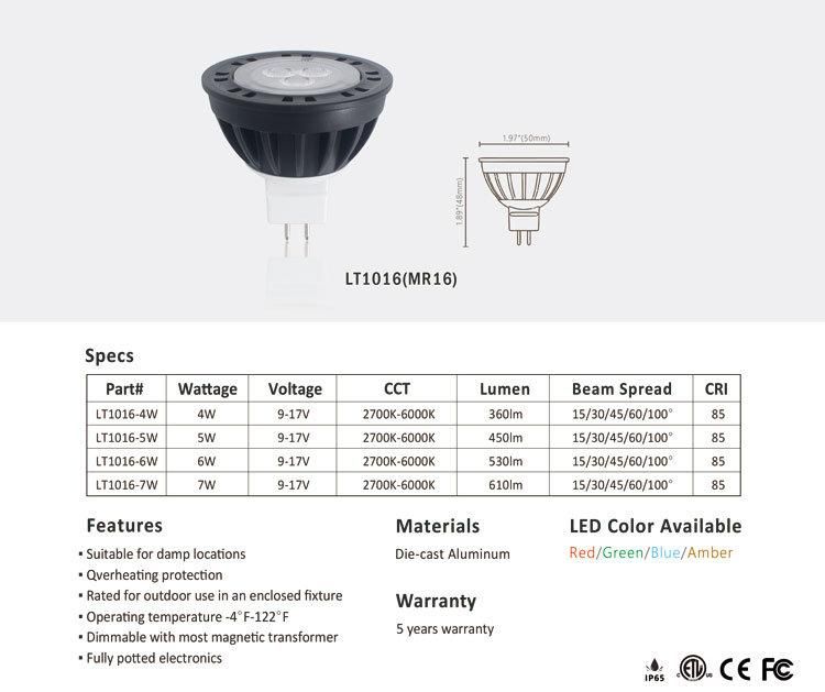 5W Outdoor LED Dimmable Garden Light Spotlight for Landscape Lighting