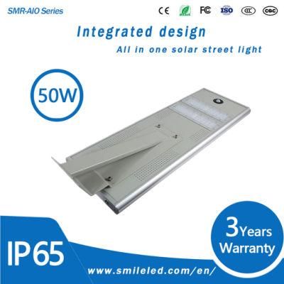 50 Watt Easy to Install LED Solar Street Light Rechargeable Solar Panels in China Solar Powered Outdoor Lighting