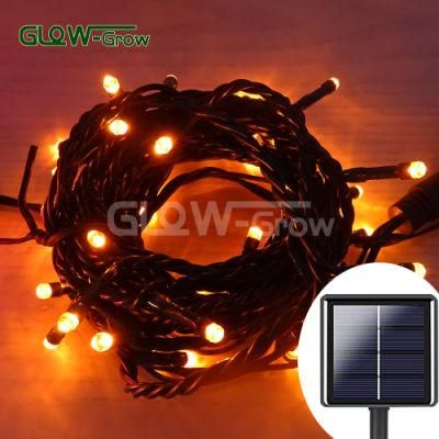 Orange IP44 Waterproof 10m 100LEDs Solar Powered Christmas LED String Light Fairy Light Gardem Light Decoration