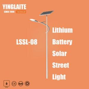 Manufacturer Ce RoHS 8m Pole 80W Lithium Battery Solar LED Street Light