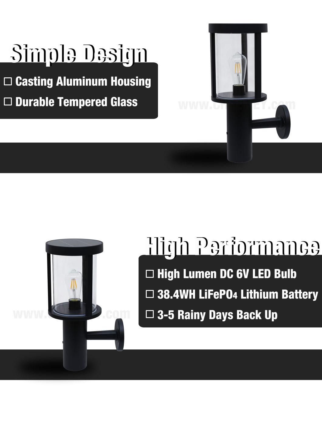 LED Solar Decorative Wall Light for Garden with Lithium Battery