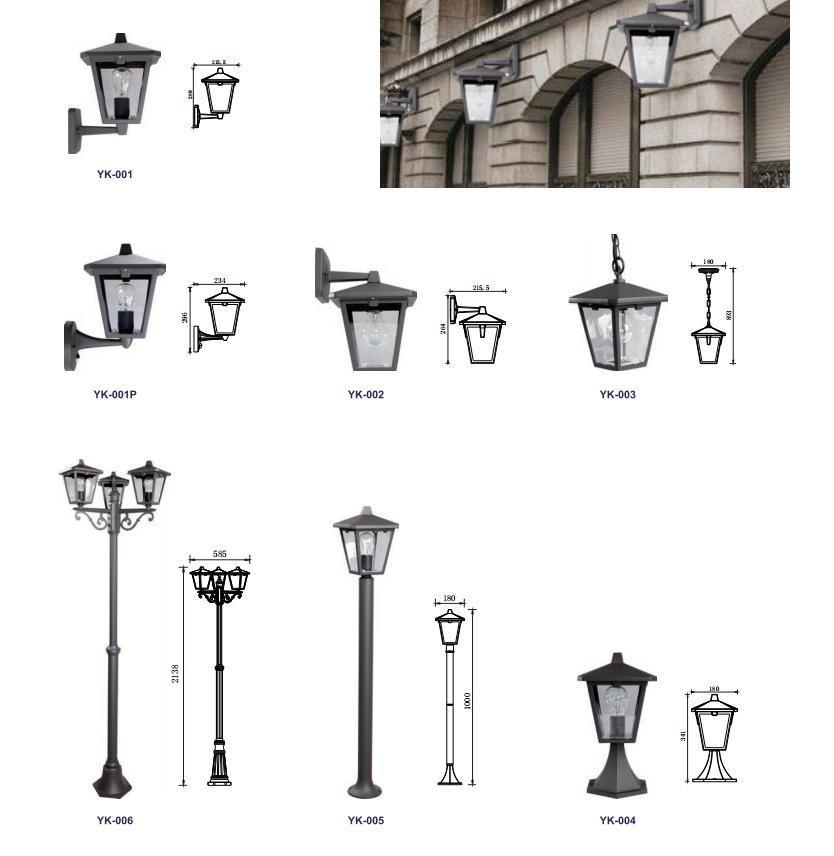 Aluminum Dia Casting Garden Post Lamp, E27 Max. 60W, Simple Classic Style Garden Lighting Post Lamps Height 100cm