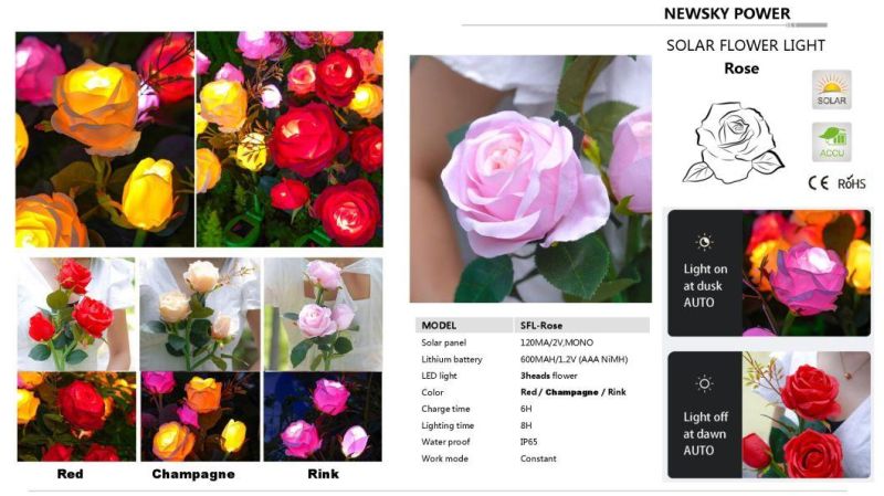 Colorful RGB Solar Calla Lily Shape LED Flower Light Outdoor LED Garden Light Waterproof Solar Garden Decoration Lamp