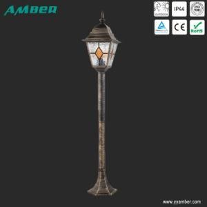 Outdoor 1 Meter Height Post Garden Light with Printing Glass Diffuser