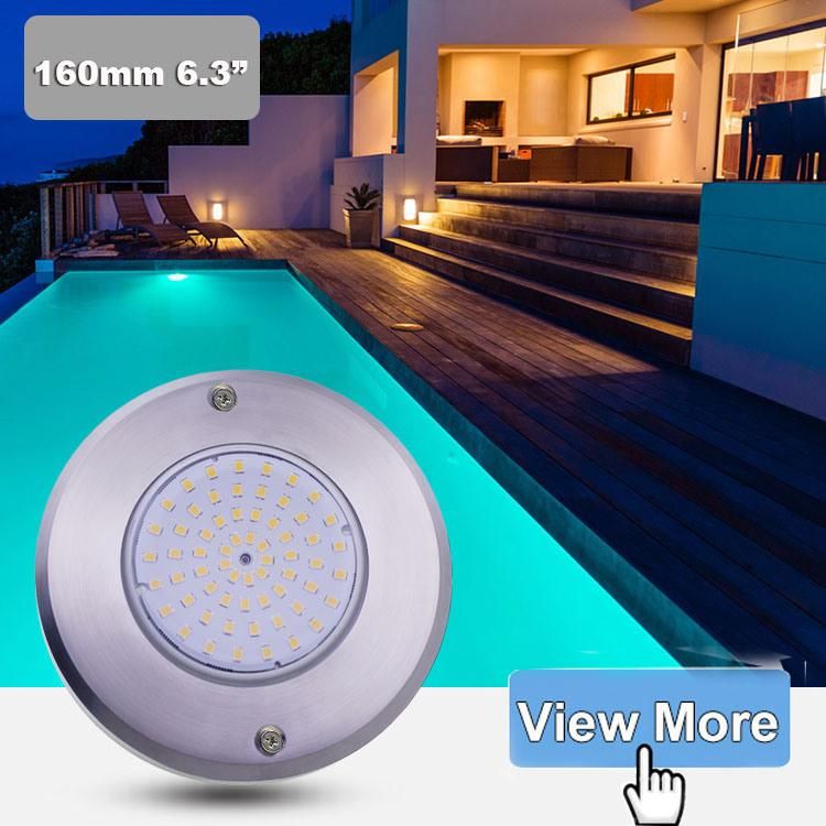 7.5mm Slim bluetooth Control RGB IP68 Resin Filled Underwater Swimming Pool LED Lights Stainless Steel