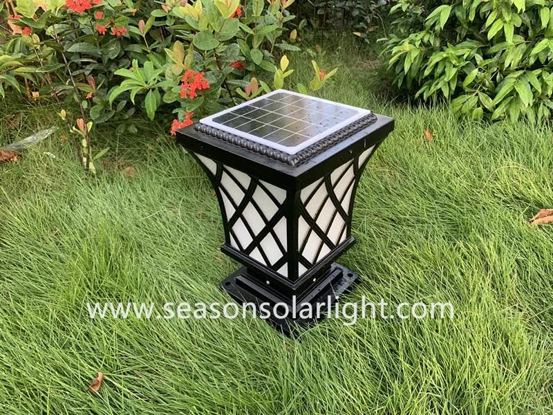 High Lumen Remote Control Lighting Garden Pillar Outdoor Solar Gate Lighting with LED Light