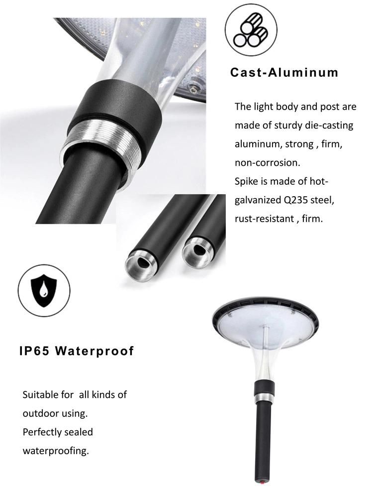 Pole Included All in One Solar Post Lamp Outdoor for Lawn Pathway