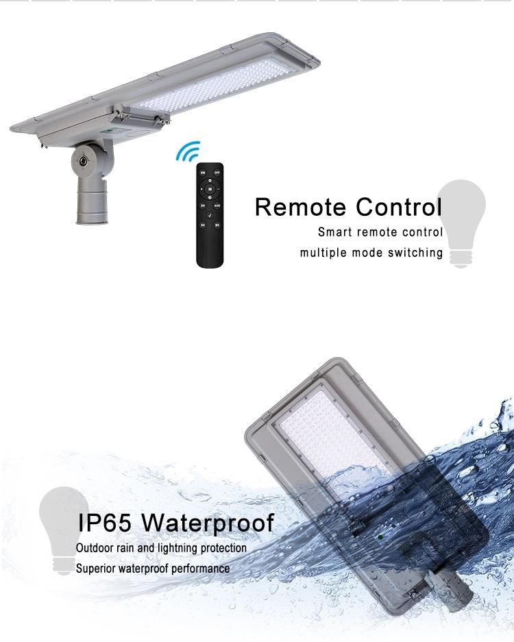 High Lumen Integrated Outdoor Solar Street Light 100W Smart Foldable