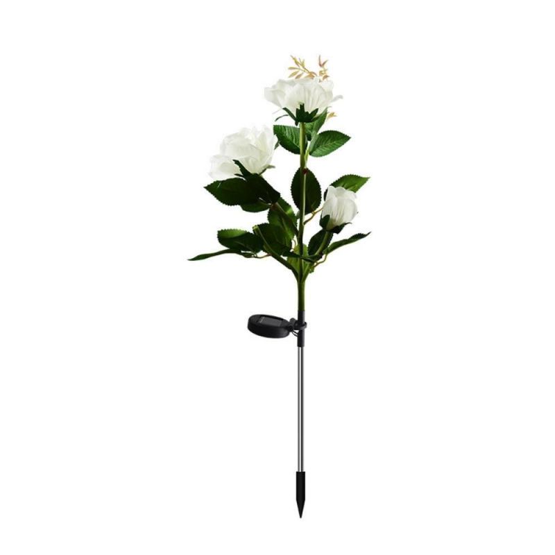 Waterproof LED Solar Rose Stake Light Outdoor Flower Stake Light Patio Pathway Garden Decor Wyz19672