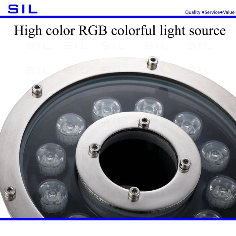 LED Water Light IP67 RGB Stainless Steel Outdoor Underwater Lights LED Swimming Pool Light 24W LED Fountain Lights