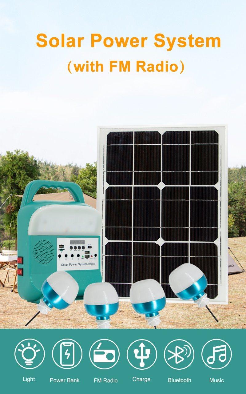 Hot Sale Multi-Function Solar Lighting Kits Solar Energy Systems with Radio and Torch Light for Home Use