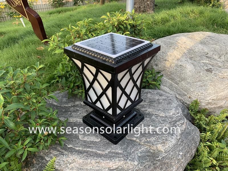 Bright Remote Controll Energy Saving LED Lamp Garden Outdoor 5W Solar Pillar Lamp with LED Light
