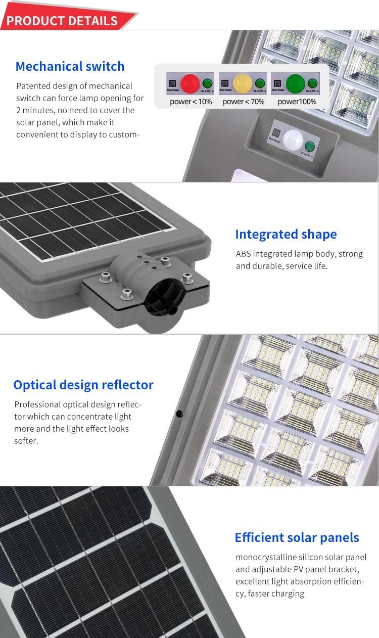Bspro Projector Light Solar Street Light 100W 200W Waterproof IP65 All in One LED Solar Street Light