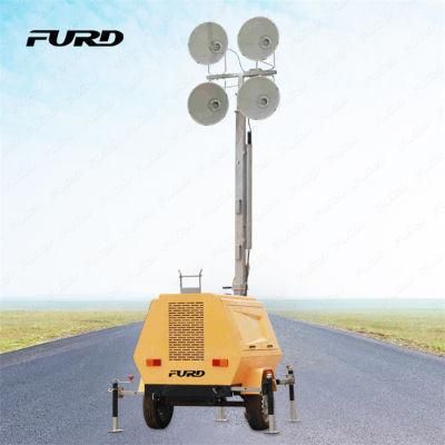 9m Trailer Vehicle-Mounted Light Tower with LED or Metal Halide Lamp