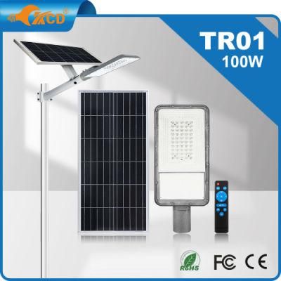 New 2022 Aio 8000lumens All in One Inverter Monosilicon 100 Watts Integrated Solar Bright LED Streetlight with Pole
