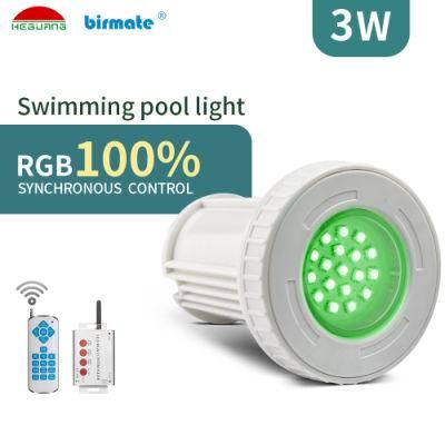 3W RGB Color IP68 Concrete Underwater LED Swimming Pool Light