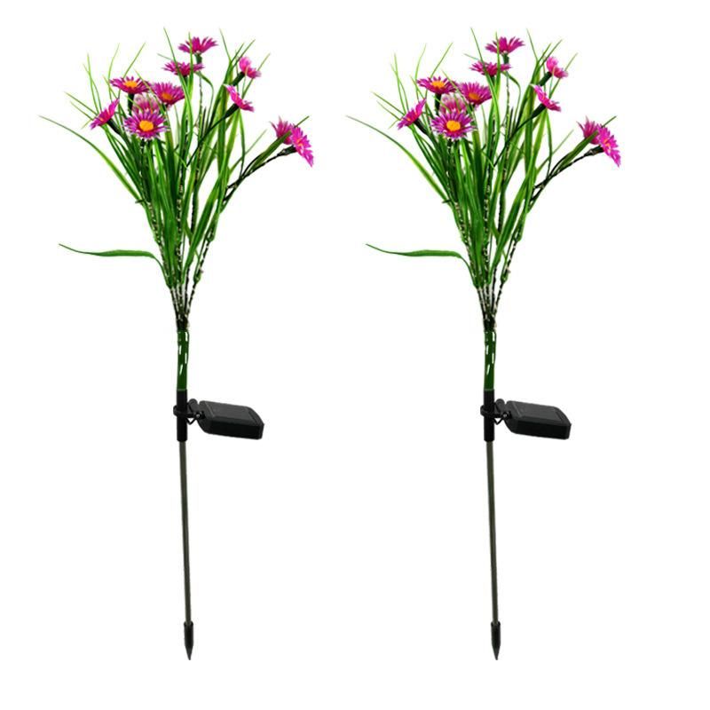 LED Daisy Flower Stake Light Solar Energy Rechargeable for Outdoor Garden Patio Pathway Porch Backyard Wyz16591
