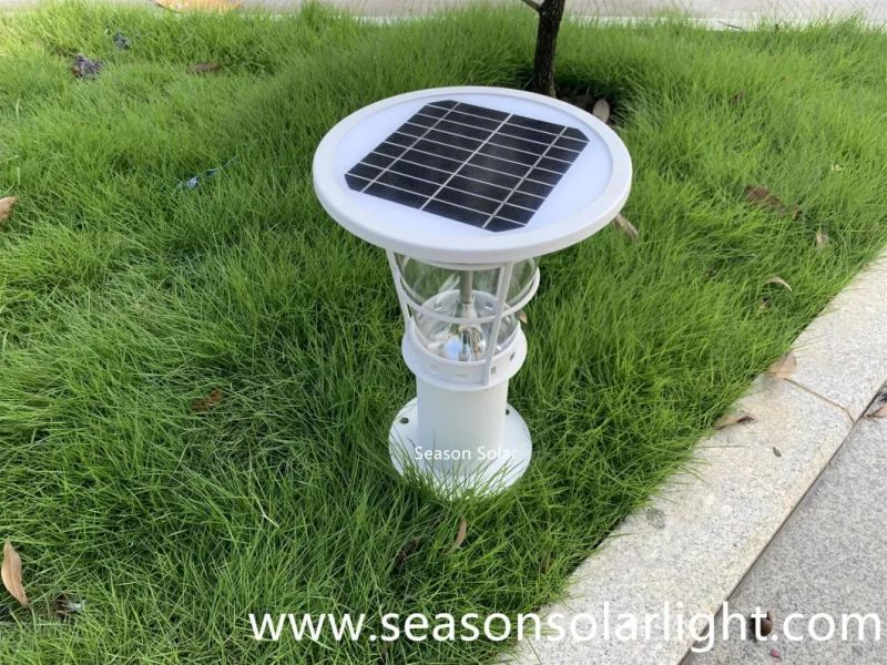 Smart Remote Controll LED Lighting Lamp Outdoor Garden Solar Pillar Lamp with Warm LED Light