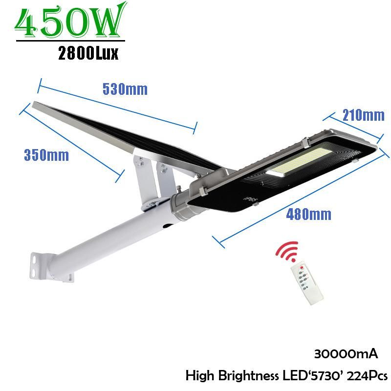 100-800W Wireless LED Solar Road Lighting with Solar Panel