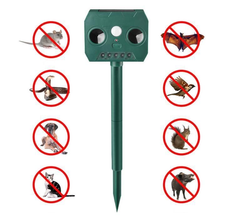 Outdoor Waterproof Environment-Friendly PIR Motion Solar Ultrasonic Animal Bird Cat Dog Repellent