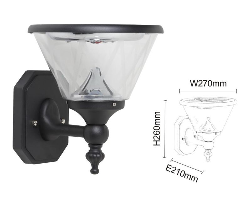 3000K/4500K/6500K IP65 6V/4.5W Polysilicon Solar Wall Lamp