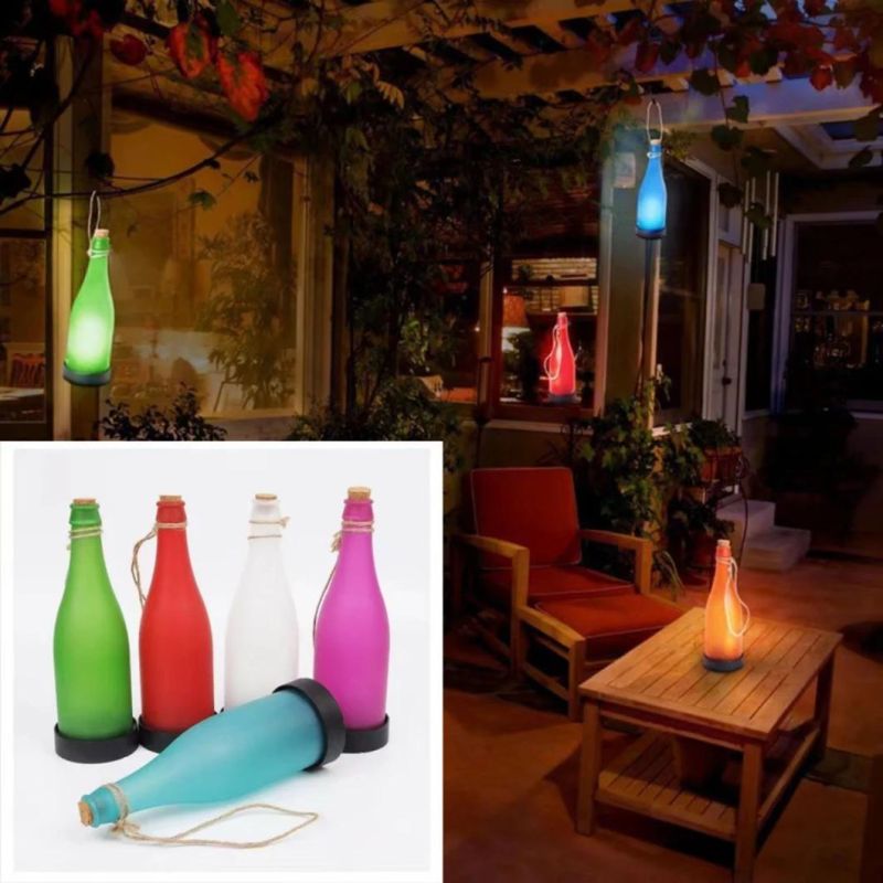 Solar Wine Bottle Design Plastic LED Bottle Lights Light Garden Hanging Lamp for Party Outdoor Garden Courtyard Patio Wyz10130
