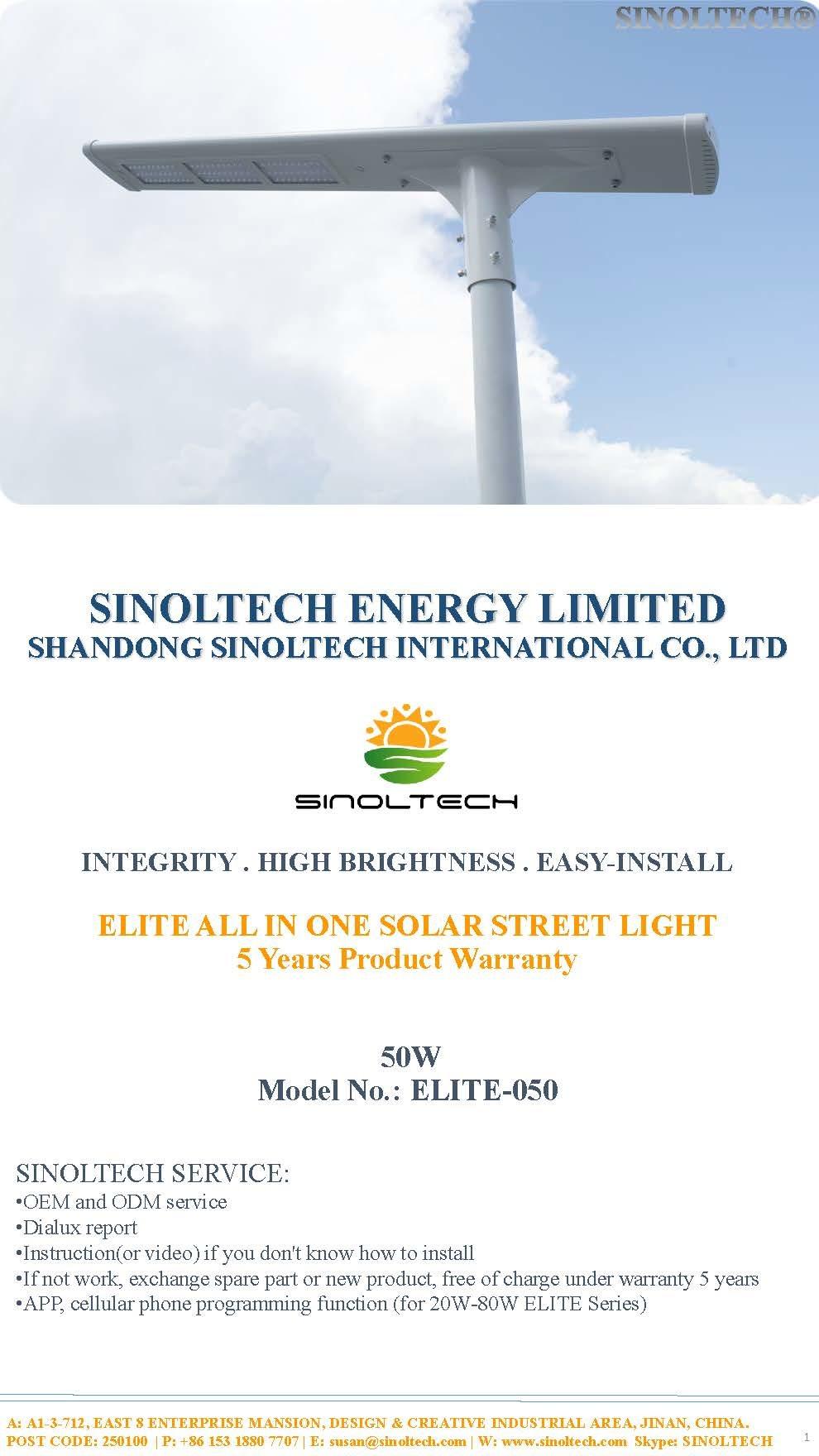 50W Elite All in One Solar Powered Light (ELITE-050)