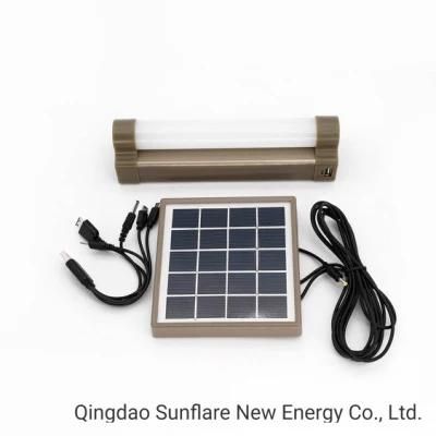 Shandong Manufacturer Best Rechargeable Solar Power LED Tube Camping Lamp Lantern Light with Mobile Phone Charger