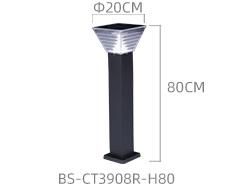 Bspro Outdoor IP65 Pathway Lamp Aluminum Waterproof LED Pillar Lighting Lights Solar Powered Garden Light