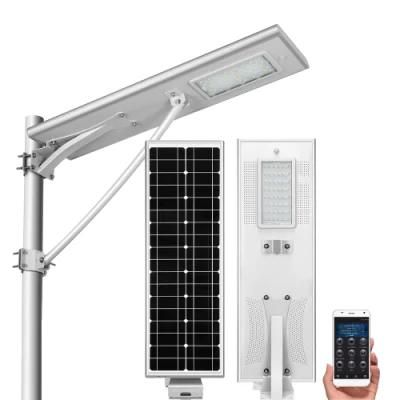 Outdoor Garden Wall Solar Panel Power Powered Rechargeable Motion Sensor APP Control Security 120W LED Lamp Solar Street Light