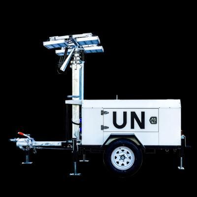 Solar Power Mobile Tower Light with LED Lamp and Trailer