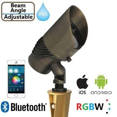 RGBW Bluetooth LED Landscape Light with IP65 Beam Angle Adjustable