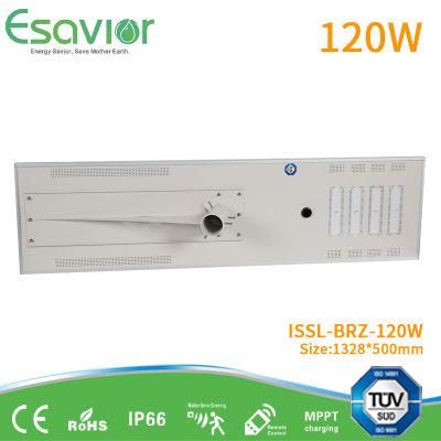 120W All in One Solar Smart Sensor Street Light Ce RoHS ISO TUV Certificated for Highway Using