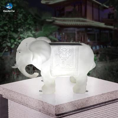 Elephant Solar Power Post Lights Outdoor Waterproof LED Garden Light