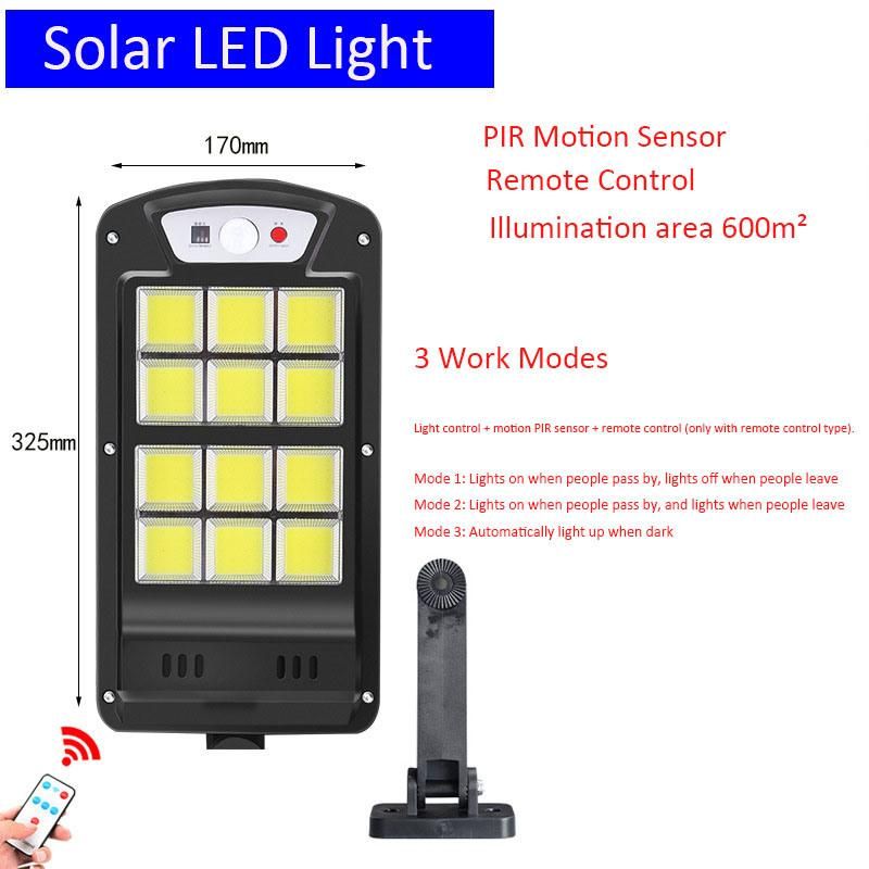 240 COB Solar LED Light Waterproof with PIR Motion Sensor, Smart Remote Control