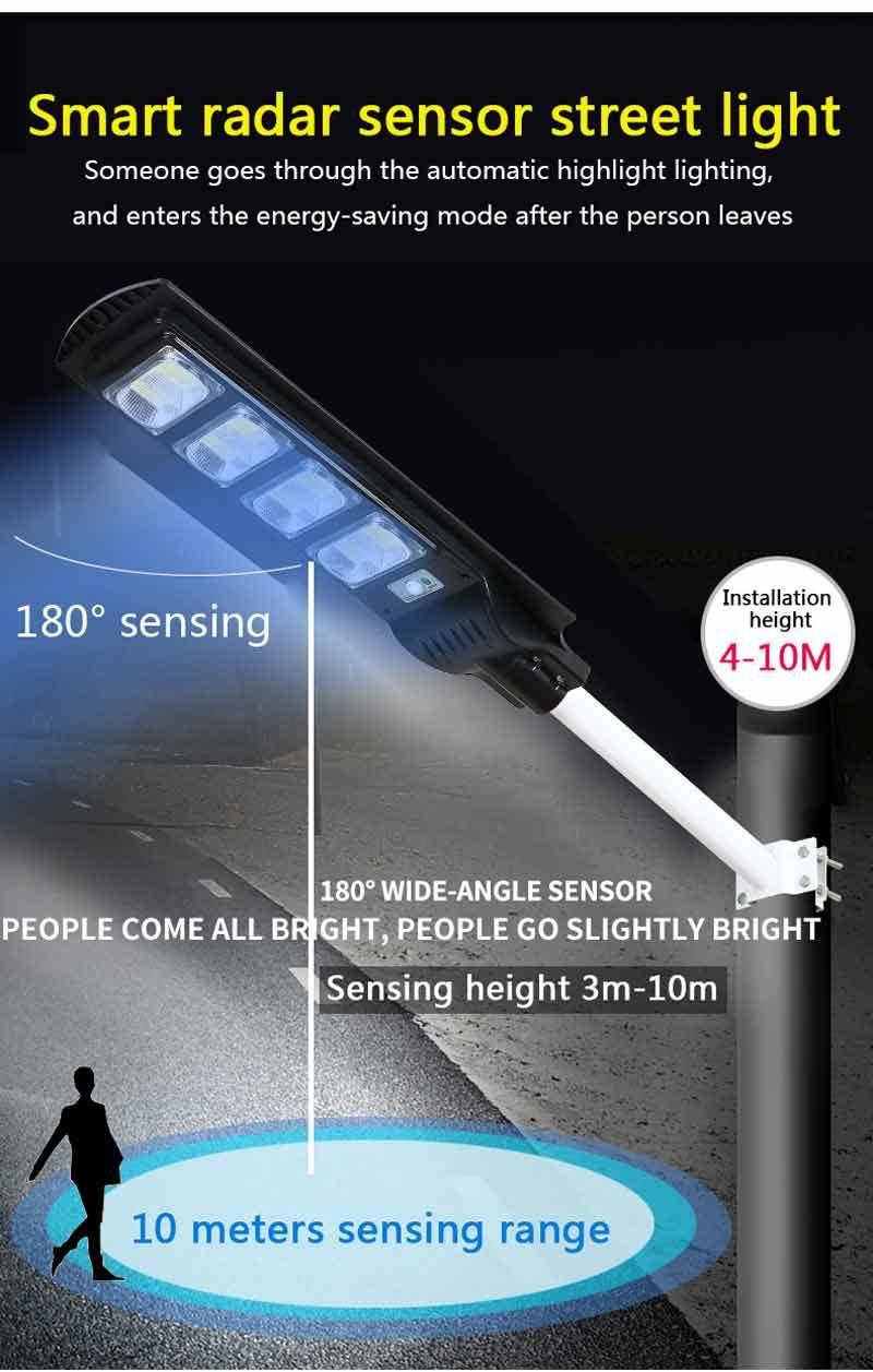 Hot Sale Commercial Solar Lamp Waterproof Road Light Industrial IP65 50W 100W 150W All in One Solar LED Street Lighting