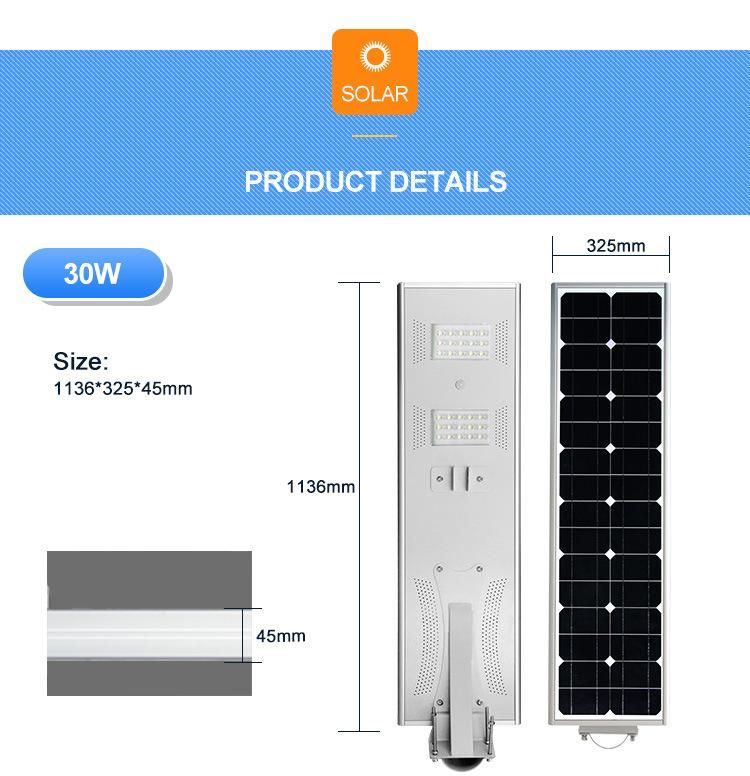 Light Control IP67 Solar LED Street Light 30W Solar Lights