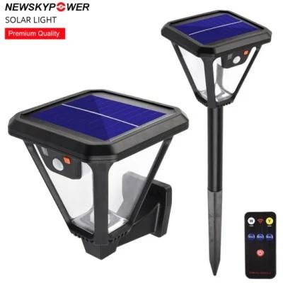 Waterproof Outdoor Garden Patio Walkway Driveway Porch Landscape Solar Powered LED Wall Light with Remote Control