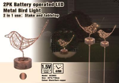 Highly Rated Battery Operated LED Multiuse Metal Garden Bird Light