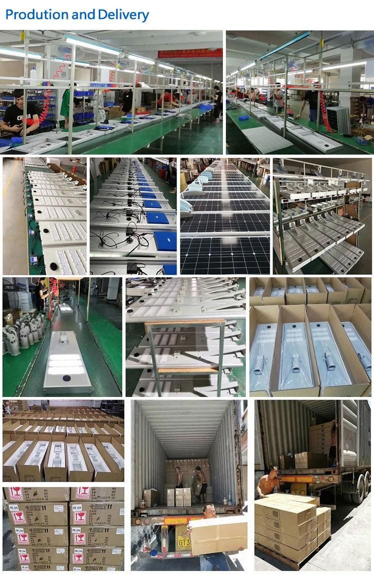 China Factory Waterproof 120 W Solar LED Street Lights Outdoor All in One Energy Saving Integrated Solar Street Light Price List