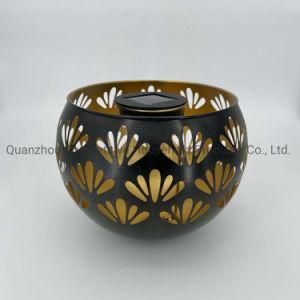 Metal Flower-Shadow Lantern Lamp Waterproof Solar Light for Outdoor