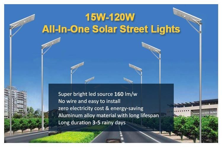PIR Sensor Outdoor IP65 40W Integrated Solar LED Street Light