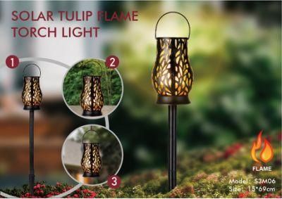 High Quality New 3-in-1 Multiuse Metal Solar Tulip Flame Torch Light