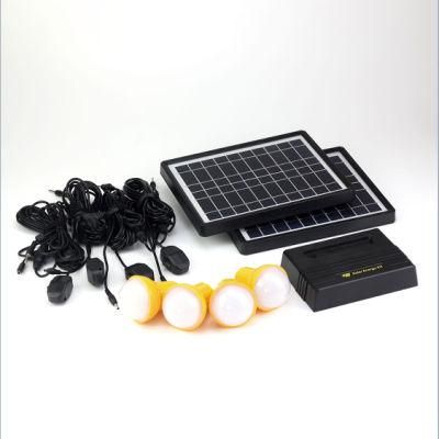 10W Portable 4PCS LED Bulbs High Quality Solar LED Lighting Kits with Mobile Phone Chargers for Africa Market